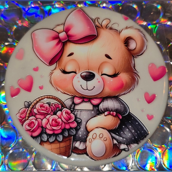 Cute Bear Custom Christmas Ornament with Real Pearl #1026 - Picture 1 of 5